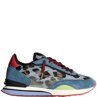 HOFF WOMENS LACE TRAINER - BLUE ANIMAL PRINT